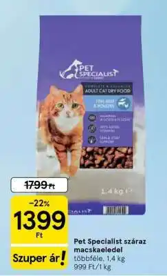 Tesco Pet Specialist száraz macskaeledel ajánlat