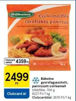 Tesco Bábolna gyorsfagyasztott, panírozott csirkemell ajánlat