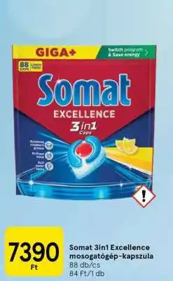 Tesco Somat 3in1 Excellence mosogatógép-kapszula ajánlat