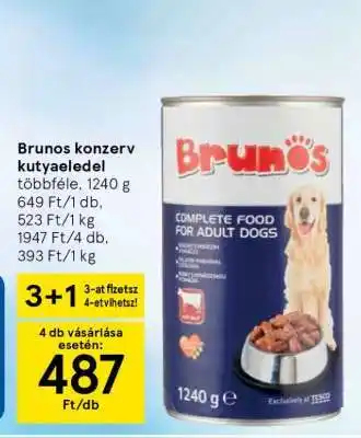 Tesco Brunos konzerv kutyaeledel ajánlat