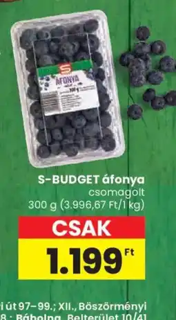 Spar S-BUDGET áfonya ajánlat
