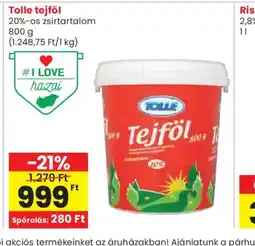 Spar TOLLE tejföl ajánlat