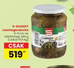 Spar S-BUDGET csemegeuborka ajánlat
