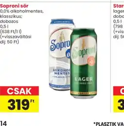 Spar Soproni sör ajánlat