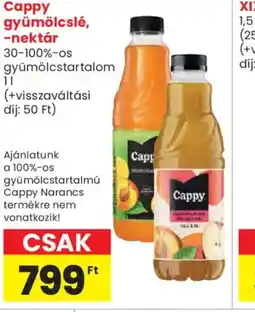Spar Cappy gyümölcslé, -nektár ajánlat