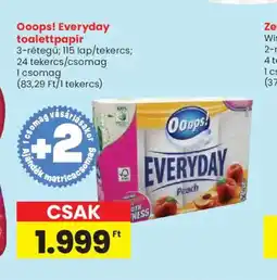 Spar Ooops! Everyday toalettpap 1.495r ajánlat