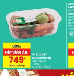 Spar S-BUDGET leveszöldség ajánlat