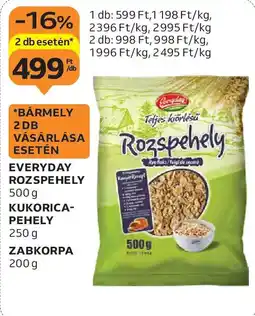 Auchan Everyday rozspehely / kukorica-pehely / zabkorpa ajánlat