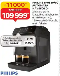 Auchan Philips EP0820/00 automata kávéfőző ajánlat