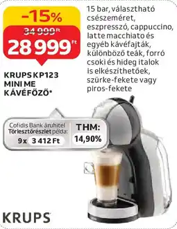 Auchan Krups KP123 Mini Me kávéfőző ajánlat