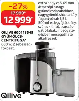 Auchan Qilive 600118545 gyümölcs-centrifuga ajánlat
