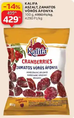 Auchan Kalifa aszalt, zamatos vörös áfonya ajánlat