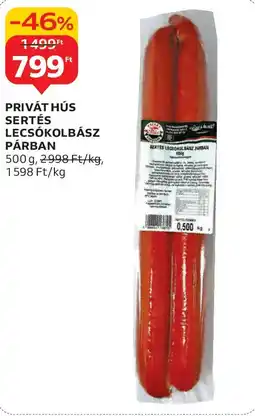 Auchan Privát hús sertés lecsókolbász párban ajánlat