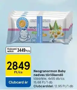 Tesco NEOGRANORMON BABY NEDVES TÖRLŐKENDŐ ajánlat