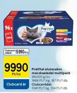 Tesco PreVital alutasakos macskaeledel multipack ajánlat