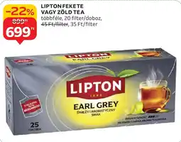 Auchan Lipton fekete, zöld tea ajánlat
