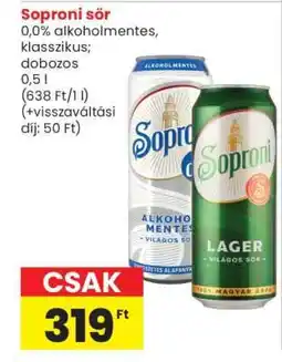 Spar Soproni sör ajánlat
