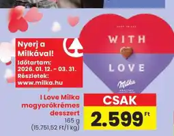 Spar I Love Milka mogyorókrémes desszert ajánlat