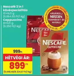 Spar Nescafé 3 in 1 kávéspecialitás / Cappuccino ajánlat