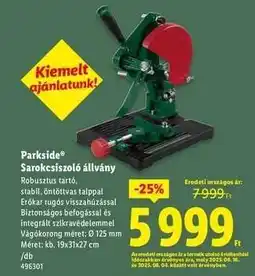 Lidl PARKSIDE Sarokcsiszoló állvány ajánlat