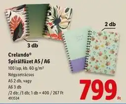 Lidl Crelando Spirálfüzet A5 / A6 ajánlat