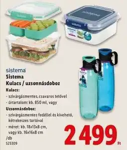 Lidl Sistema Kulacs / uzsonnásdoboz ajánlat