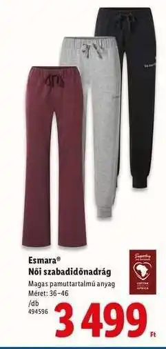 Lidl Esmara Női szabadidőnadrág ajánlat