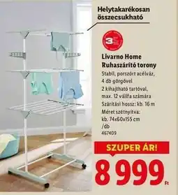 Lidl LIVARNO HOME Ruhaszárító torony ajánlat