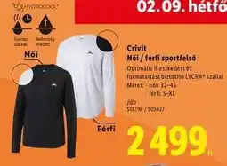 Lidl Crivit Női / férfi sportfelső ajánlat
