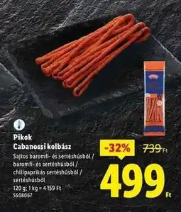Lidl PIKOK Cabanossi kolbász ajánlat