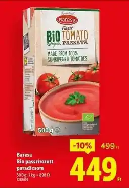 Lidl BARESA Bio passzírozott paradicsom ajánlat