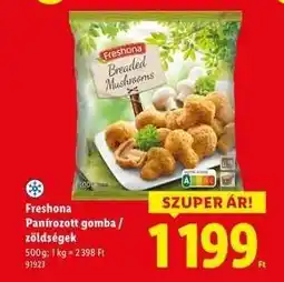 Lidl Freshona Panírozott gomba / zöldségek ajánlat