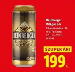Lidl Reinberger Világos sör ajánlat