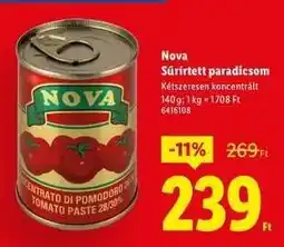 Lidl NOVA Sűrített paradicsom ajánlat