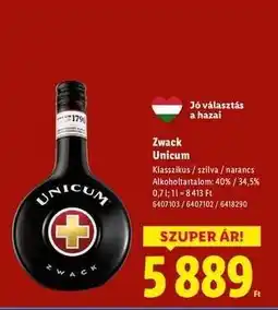 Lidl Zwack Unicum ajánlat
