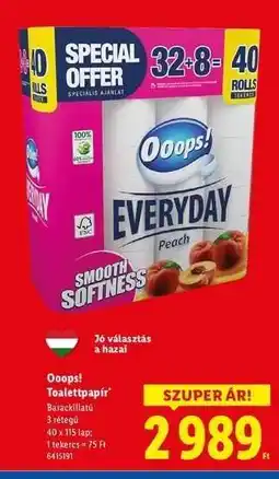 Lidl OOOPS! Toalettpapír ajánlat