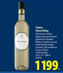 Lidl Juhász Olaszrizling ajánlat