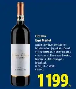 Lidl Oczella Egri Merlot ajánlat