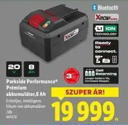 Lidl PARKSIDE PERFORMANCE Prémium akkumulátor, 8 Ah ajánlat