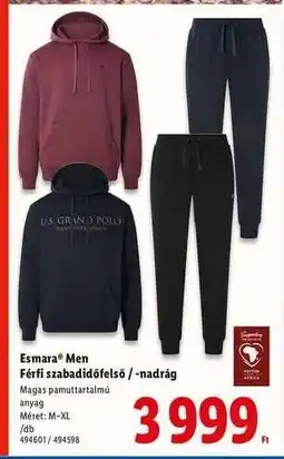 Lidl Esmara Men Férfi szabadidőfelső / -nadrág ajánlat