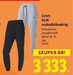 Lidl CRIVIT Férfi szabadidőnadrág ajánlat