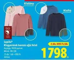 Lidl Lupilu Kisgyermek hosszú ujjú felső ajánlat