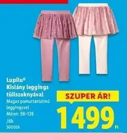 Lidl Lupilu Kislány leggings tüllszoknyával ajánlat