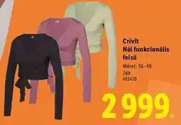 Lidl CRIVIT Női funkcionális felső ajánlat