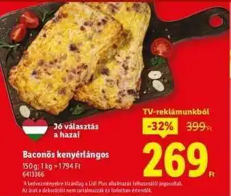 Lidl Baconös kenyérlángos ajánlat