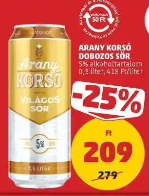 Arany Korsó Dobozos Sör