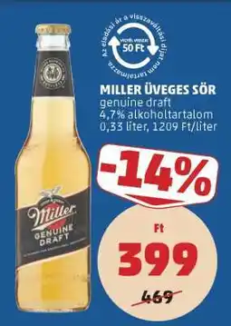 PENNY Miller Üveges Sör ajánlat