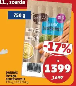 PENNY DÁRDÁS ÍNYENC SERTÉSVIRSLI ajánlat