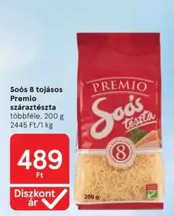 Tesco Soós 8 tojásos Premio száraztészta ajánlat