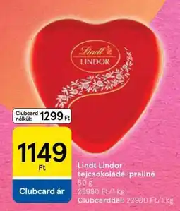Tesco Lindt Lindor tejcsokoládé praliné ajánlat